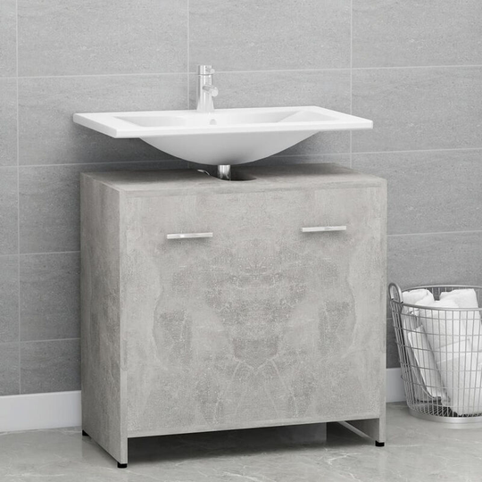 Bathroom Cabinet Concrete Grey 60x33x58 cm Chipboard