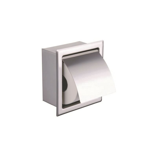 Concealed Square Single Toilet Roll Tissue Paper Holder Recessed Stainless Steel