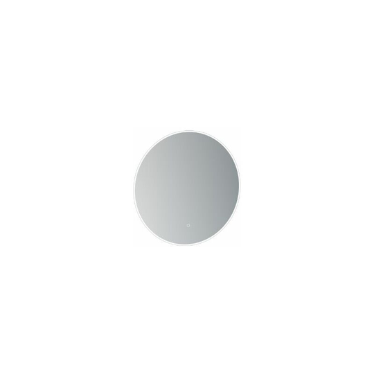 Saneux - Oska Round Illuminated Led Mirror With Demister Pad - 600mm Wide - Polished Aluminium - OS060M - Aluminium