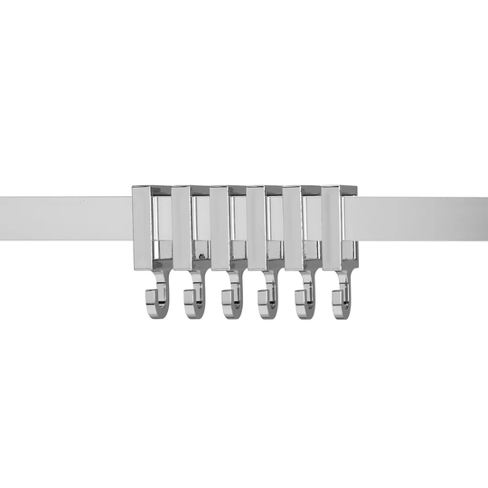250cm Straight Fixed Shower Curtain Rail & Ring Set