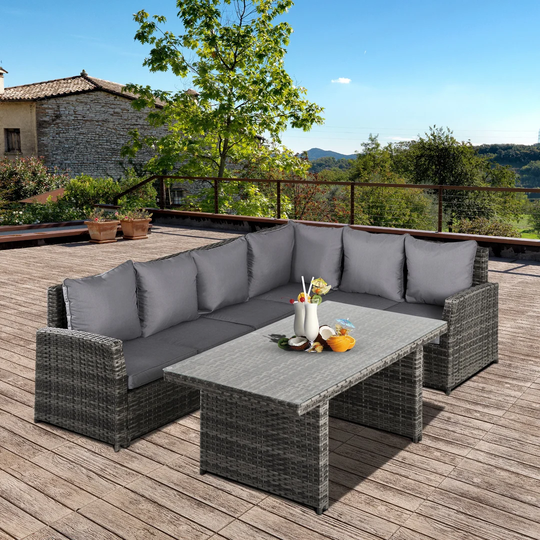 Hulme Rattan 5 - Person Corner Sofa Set