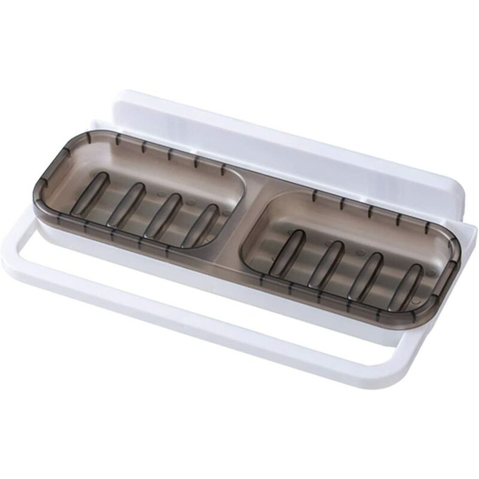 Wall Mounted abs Soap Dish Without Drilling, Soap Dish With Drainage Bathroom Accessories Shelves, Bathroom Shelf Bathroom Organizer Kitchen Design 2