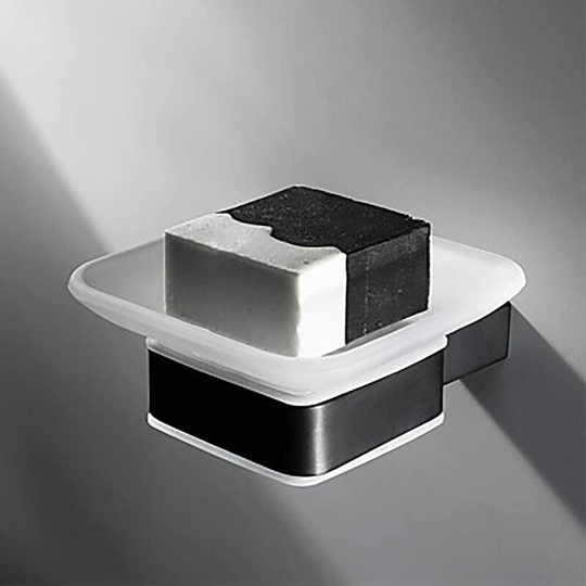 Bathroom Shelf Black Square Soap Dish and Modern Stainless Steel High Quality Holder 1pc - Bathroom Wall Hanging