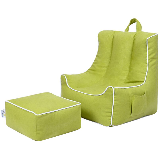 Ready Steady Bed Child Bean Bag Chair with Footstool Ergonomically Designed Kids Armchair , Lime