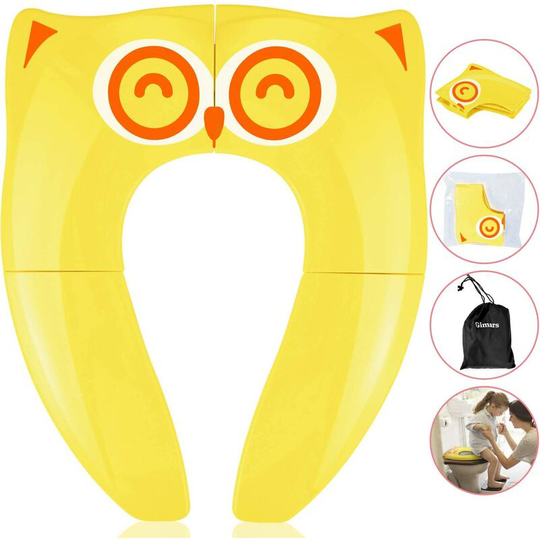 Foldable Baby Toilet Pressure Reducer Child Seat Reducer Travel Toilet Folding Travel Potty Child Seat,Yellow
