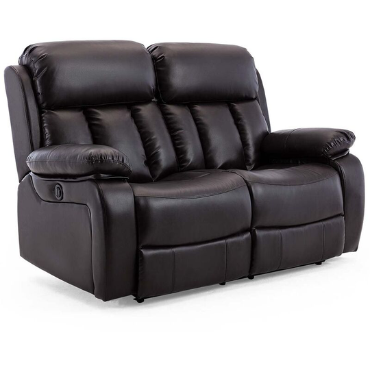 More4homes - chester high back electric bond grade leather recliner 3+2+1 sofa armchair set brown 2 seater - Brown