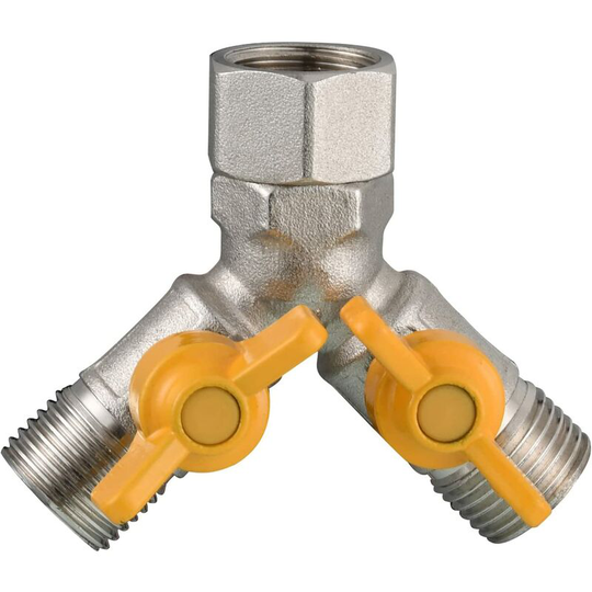 Replacement Valve g 1/2 Brass Y-Connector 3-Way Valve in Hand Shower Adapter Shut-off Valve For Kitchen or Bathroom