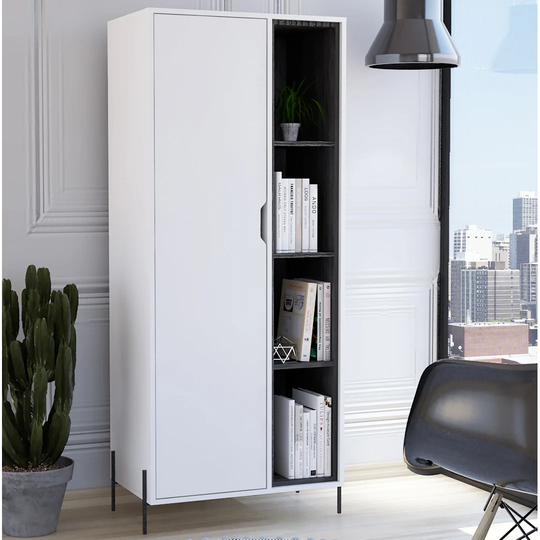 Saige 1 -Door 6 -Shelf Storage Cabinet