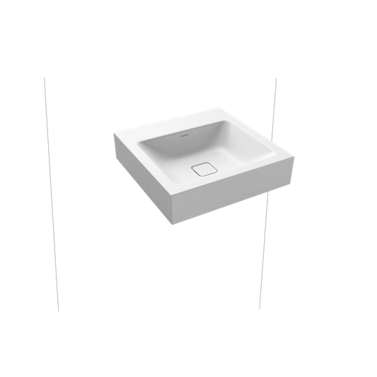 Matte White Metal Square Wall Hung Basin Bathroom Sink