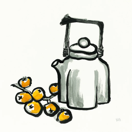 Tea and Loquats by Chris Paschke - Wrapped Canvas Painting Print