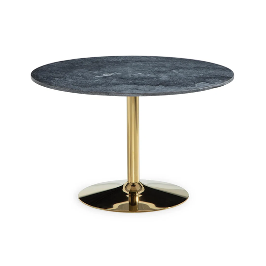 Midgegooroo 120Cm Genuine Marble Iron Pedestal Dining Table
