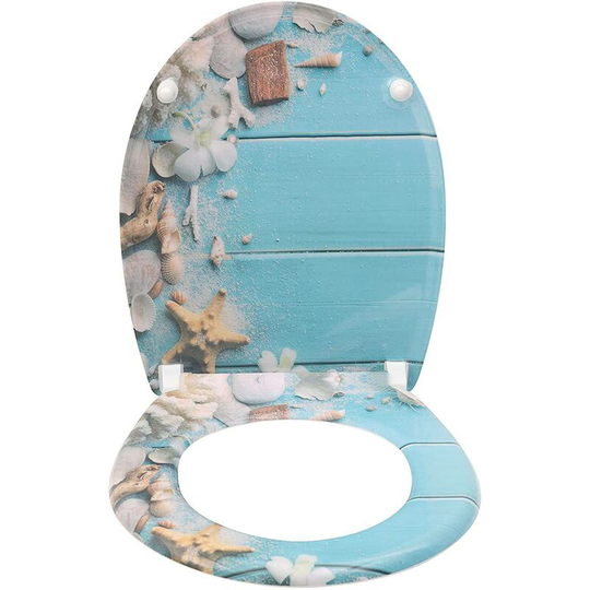 Toilet seats Soft Close Easy Cleaning Loo Seat with Adjustable Hinges Sand - Woltu