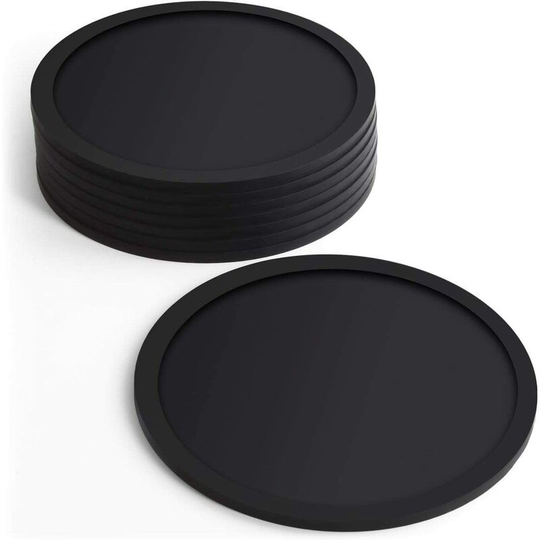 Perlerare - bpa Free Silicone Coasters, Set of 8 Coasters - Round, for Pint Glasses of Beer, Coffee Mugs, Tea Cups and Bottles - Parties, Home,