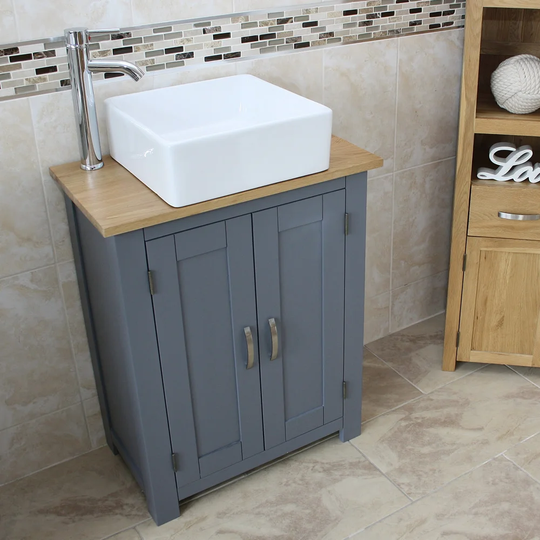 Millard Solid Oak 650mm Free-Standing Vanity Unit