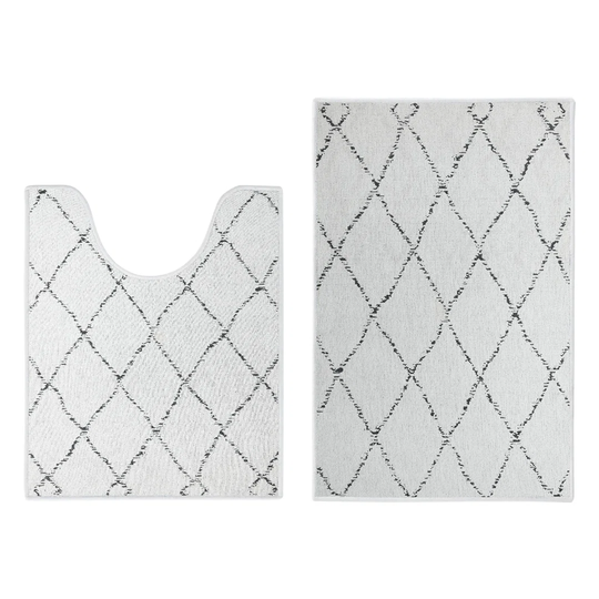 Sivan 2-Piece Designer Print Bathroom Shape Rugs