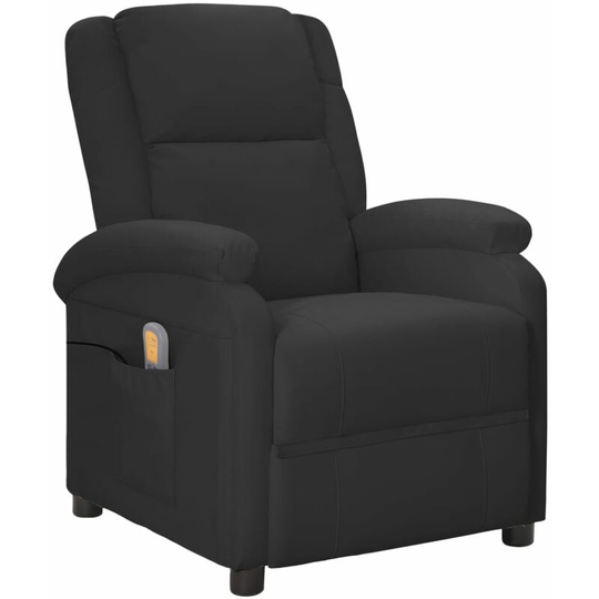 Vidaxl - Wing Back Massage Chair Black Faux Leather Black