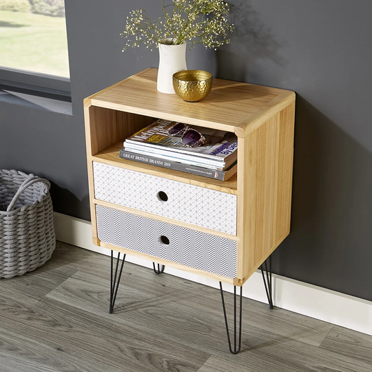 Micheal 2 Drawer Bedside Table