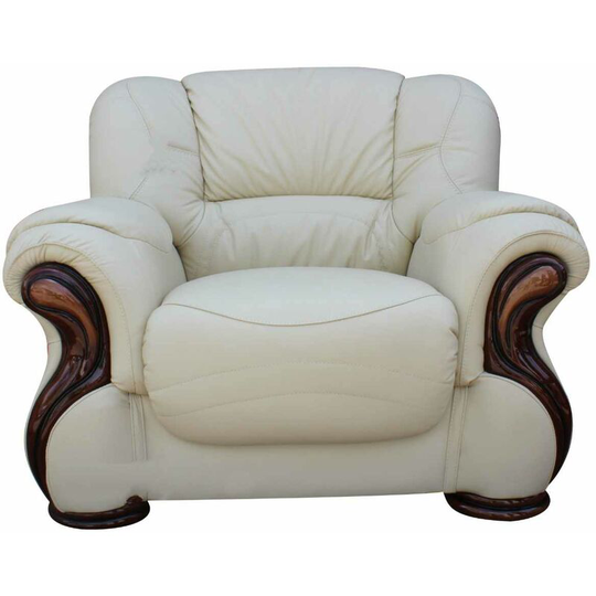 Susanna Italian Leather Armchair Cream Offer
