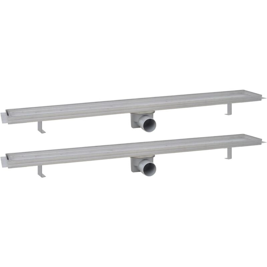 Linear Shower Drain 2 pcs 930x140 mm Stainless Steel vidaXL