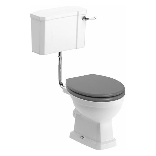 Signature - Aphrodite Low Level Toilet with Lever Cistern - Grey Ash Soft Close Seat
