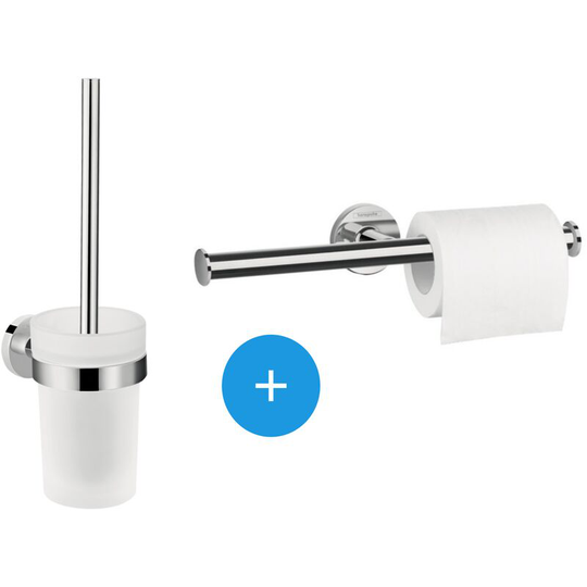 Hansgrohe Logis Universal Pack toilet brush + double roll holder, Chrome (41722000-DUOLOGIS2)