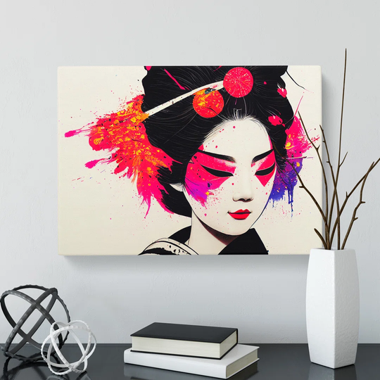 A Splashed Geisha Vol.1 Abstract - Wrapped Canvas Graphic Art