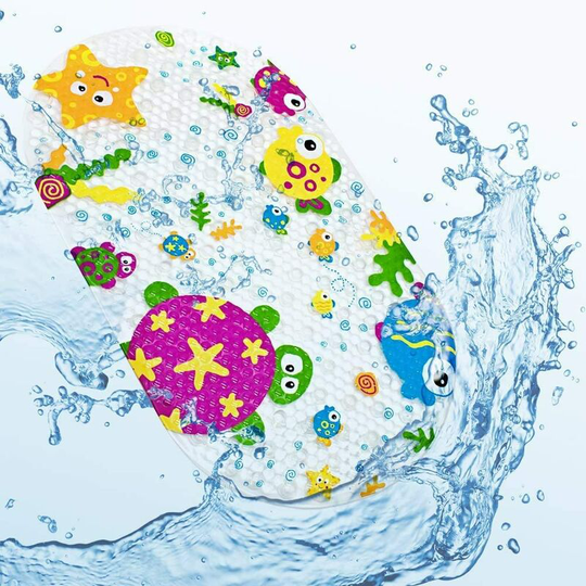 Bath Mat Bathtub Insert Baby Bath Mat Ocean Suckers Plastic Non-Slip Mat Nice Look Non-Slip pvc Bath Mat Cartoon Design Massage Shower Bath Mat with