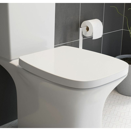Premium Soft Close White Toilet Seat Top Fix Quick Release Hinges Bathroom - White