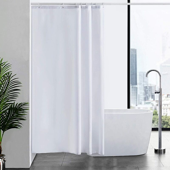 1Piece Mildew Proof Shower Curtain Washable Waterproof Fabric Large Polyester Shower Curtains for Bathtub or Bathroom White 120x200cm