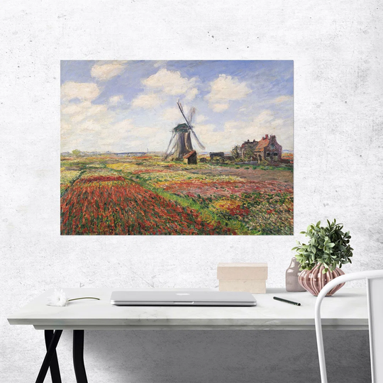 "Tulip Fields With Windmill" By Claude Monet