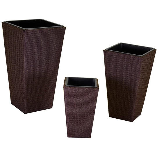 Watkins 3 Pieces Rattan Plant Pot Set