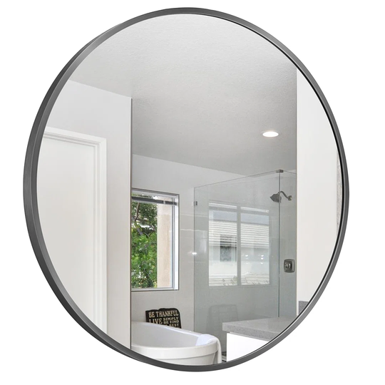 Atousa Round Metal Framed Wall Mounted Bathroom Mirror