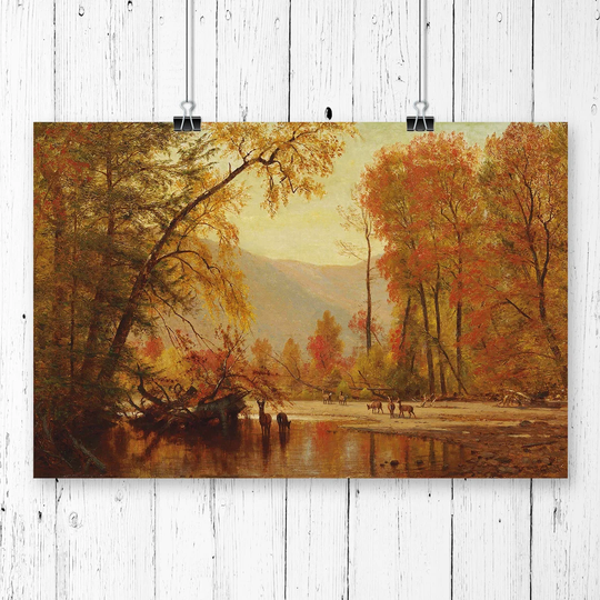 'Autumn on the Delaware' by T.W. Whittredge Painting Print