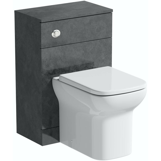 Kemp back to wall unit and Lune rimless toilet with soft close seat - Grey - Orchard