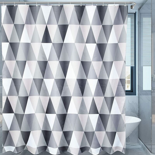 Shower Curtain Bathroom Mildew Proof Curtain Polyester Fabric Heavy Hem Bathtub Curtain with 12 Curtain Rings Hooks 180x180cm