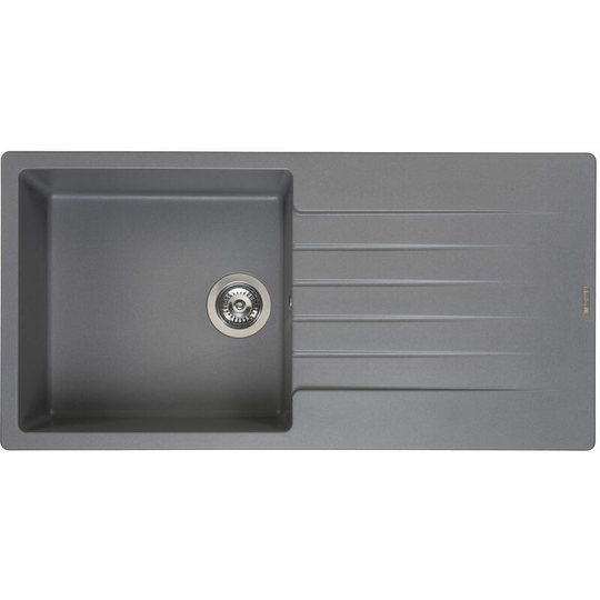 Reginox - Harlem 10 Granite Single Bowl Kitchen Sink Grey Silver
