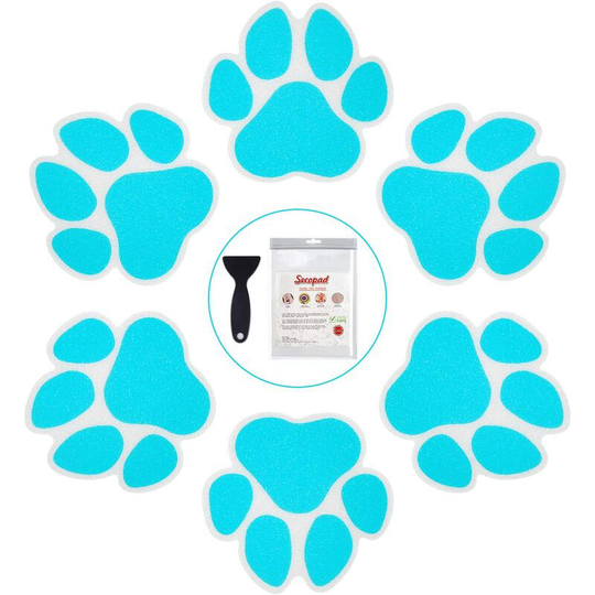Non-Slip Bathtub Stickers, 20 Large pcs Safety Bathroom Tubs Showers Treads Adhesive Decals Scraper (Blue)