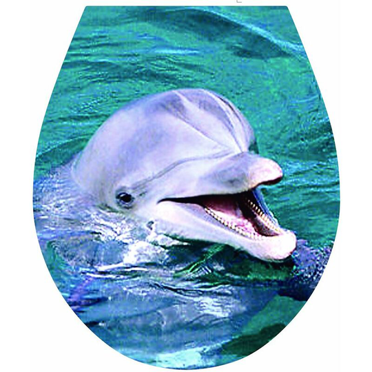 Dolphin' wc Seat Sticker Toilet Lid Cover Bathroom Art 32x38cm