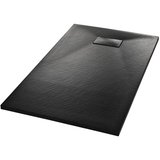 Shower Base Tray smc Black 120x70 cm Vidaxl Black