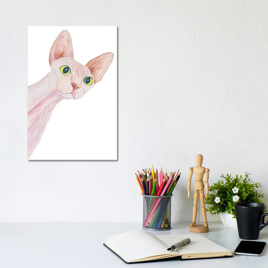Funny Sphinx Cat by Alexey Dmitrievich Shmyrov - Wrapped Canvas Graphic Art
