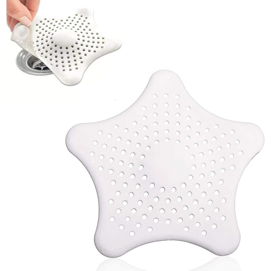 2 pcs Silicone Sink Strainer, Shower Hair Strainer, Starfish Bath and Shower Waste Strainer, for Shower Drain, for Catching Hair and Dirt, Sink