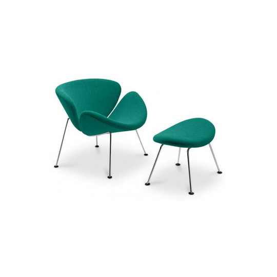 Chunk Armchair - Cashmere Turquoise Chrome, Cashmere, Metal, Fabric - Turquoise