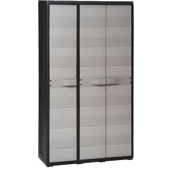 Vidaxl - Garden Storage Cabinet with 4 Shelves Black and Grey Grey