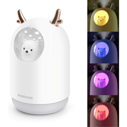Ilovemilan - Mini Air Humidifier, Quiet Humidifier with led Lights, usb Desktop Humidifier Waterless Auto Shut Off for Home/Bedroom/Office