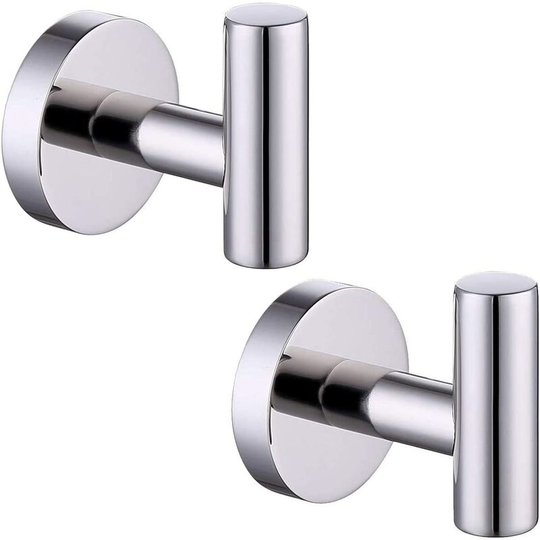 Betterlifegb - BetterLife Wall Crochet Door Napkin Bathroom Hooks Black Matte Stainless Steel 304 Holder Coat Support Towel Holder Storage 2 Parts
