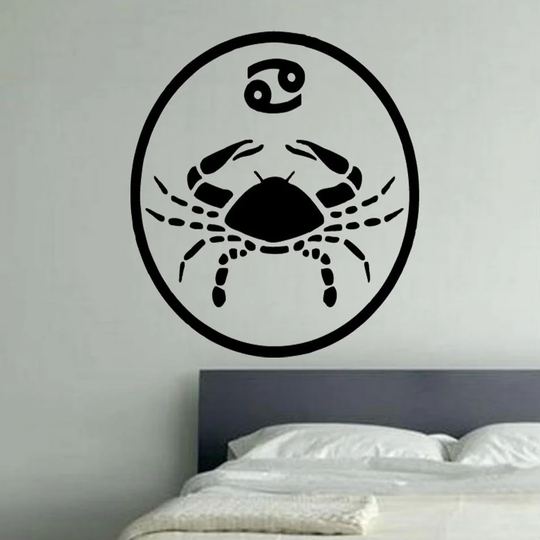 Cancer Medallion Zodiac Star Sign Wall Sticker
