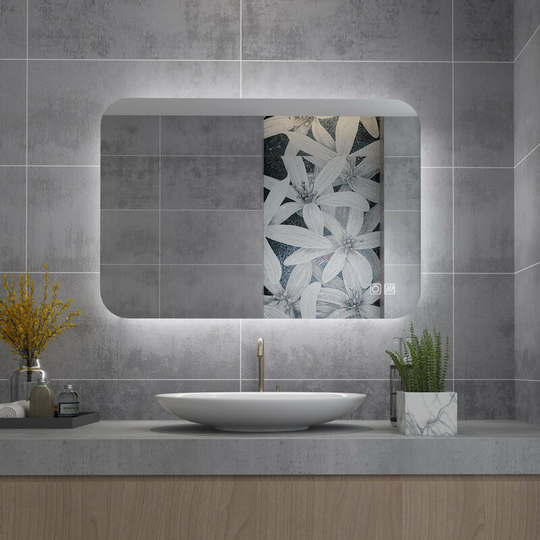 Lisa - 700x500mm Led Bathroom Mirror Illuminated Backlit Light Up Mirror Daylight Warm Light Dimmable Anti Fog Switch Horizontal/Vertical Wall Mount