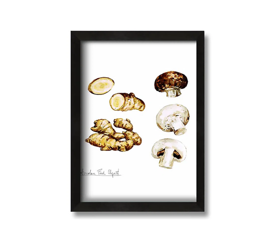 Mushrooms and Ginger - Picture Frame Painting on Canvas