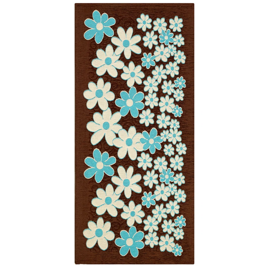 Jemima Daisy Hooked Brown/Blue Rug