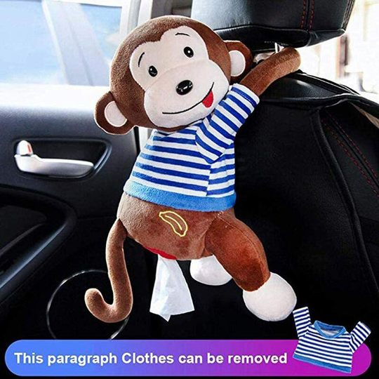 Creative Monkey Tissue Box Comic Strip Tissue Cover Paper Holder Box Paper Storage Towel for Car Home Bathroom, Blue - Litzee